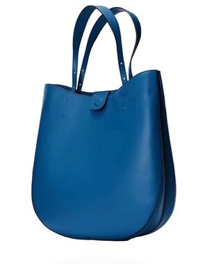 HAN WEN STUDIO Leah Painter Saddle Bag Blue Calfskin New w/ Defects